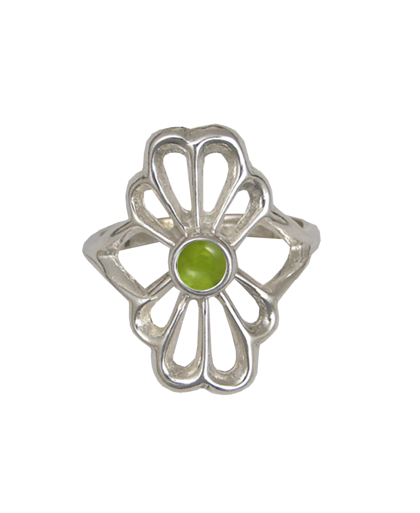 Sterling Silver Ring With Peridot Size 7